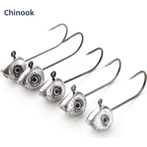 Chinook 0.5g1g Swimbait Jig Heads Fishing Hooks Lure Barbed Hook Lead Hook Fishhook Fishing Tackle Fishhooks Bait Tackle