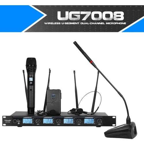 Professional Wireless Handheld Microphone Collar-clip gooseneck head-wearing one-drag four-U band UHF conference stage KTV