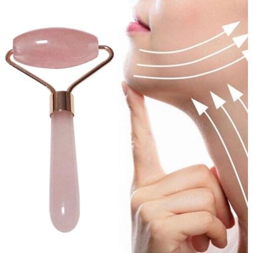 Pink Crystal Face Roller Natural Pink Stone Massager Jade Massage Roller Beauty pink jade roller pink jade massager
