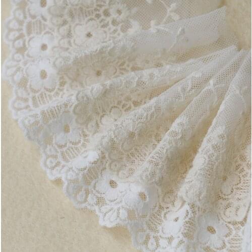 5meter/lot Wide 10CM beige/ white mesh cotton embroidered lace handmade sofa accessories X209