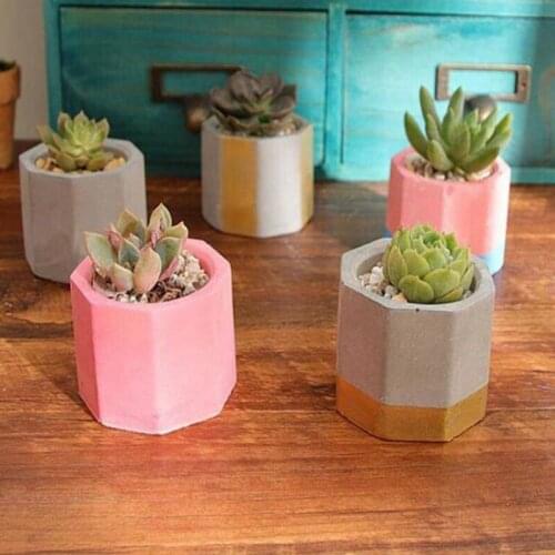 Succulent Plants Pot Concrete Mold 4 Holes Crafts Pen Holder Clay Silicone Mould LX9E