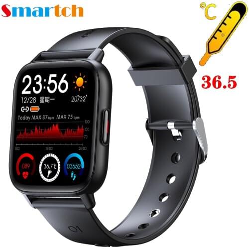 Smartch 1.69 Inch Smart Watch Men Body Temperature Full Touch Screen Smartwatch Women Accurate Oxygen Monitor Clock 2021 PK P8