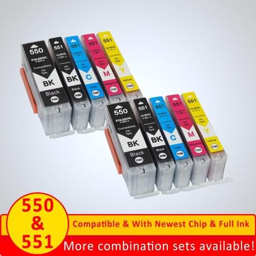 XiangYu Cartridge Replacement for Canon 550 ink cartridge PGI 550 CLI 551 PGI-550 CLI-551 XL Ink Cartridge For IP7250 MG545