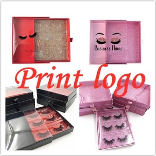 Eyelash Packaging Box Bulk Wholesale Custom 3D Mink Lashes Boxes Packaging With Logo Makeup Eyelashes Case Pack print your logo