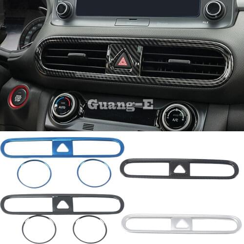 Car Inner Trim Stainless Steel Air Conditioning Switch Outlet Vent For Hyundai Kona Encino Kauai 2017 2018 2019 2020 3pcs