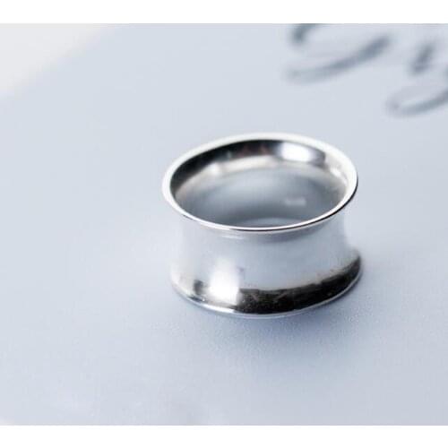 1pc 100% Authentic REAL.925 Sterling Silver Fine Jewelry Polished Geometric Long Ring 11mm GTLJ1421