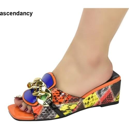 Women Metal Decoration Wedding Shoes Bride Wedges Shoes for Women Open Toe Pumps Mixed Colors Platform Stiletto Heels