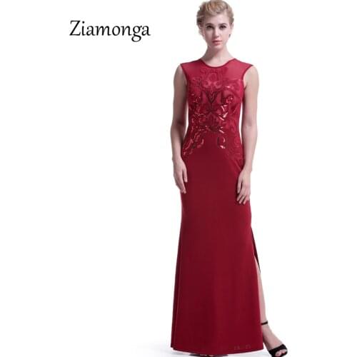 Ziamonga 2018 Christmas Night Party Dresses Sexy Women Sequined Long Dresses Floor Length Split Prom Maxi Dress Vestido De Festa