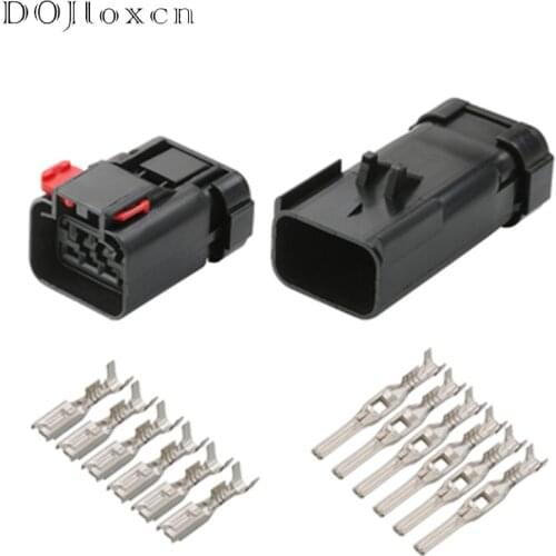 1/5/10/20 Sets 6 Pin Plastic Housing Auto Sealed Cable Black Male Female Connector Waterproof Electrical Plug DJ7066-2.8-11/21