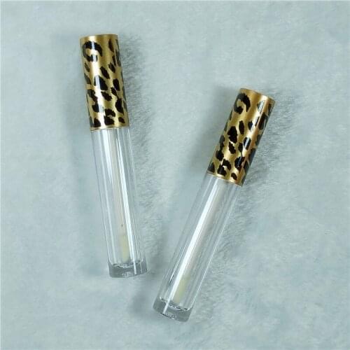 10/30Pcs Empty Leopard Print Lip Glaze Tube 3ml Refillable Lip Gloss Bottle DIY Empty Lip Oil Tube Container Makeup Tool Round