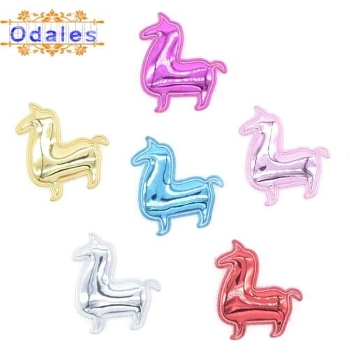 100Pcs/lots Animal Cartoon Alpaca Fabric Patches Sticker on Patches for Clothing DIY Decoration Clothes Stickers Appliques H18