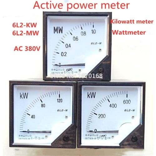 6L2 -KW / MW Active power meter kilowatt meter 6L2-W 600KW 500KW 400KW 300KW 380V Wattmeter 80*80MM