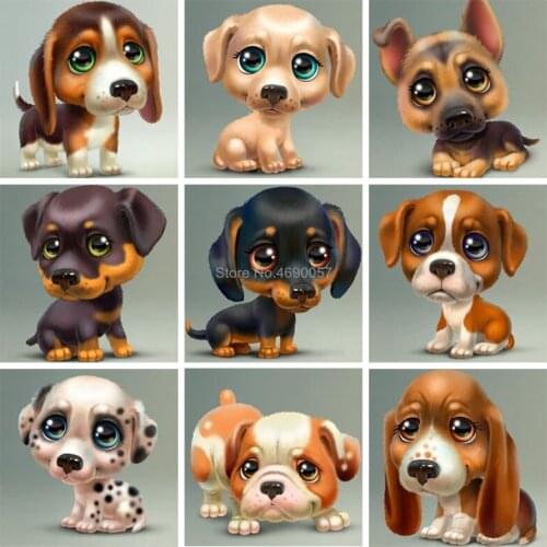 Full Square/Round Drill 5D DIY Diamond Painting "Animal Dog" Embroidery Cross Stitch 3D Home Decor