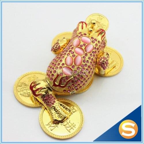 Big Size Money Frog Metal Craft FengShui Style Trinket Box