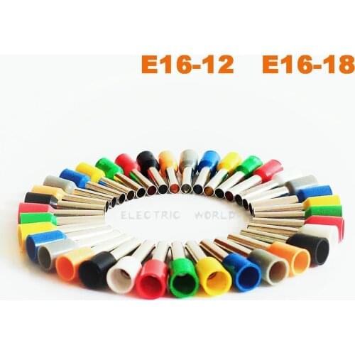 E16-12 Tube Insulated cord end terminals Cable Connector wire terminals Insulating Crimp wire Connector