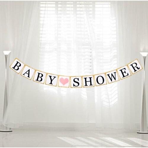 1Set "BABY SHOWER" Letter Bunting Flags Garland,Banner, Photo Booth, Wedding Party Photography Props Decoration Events Supplies