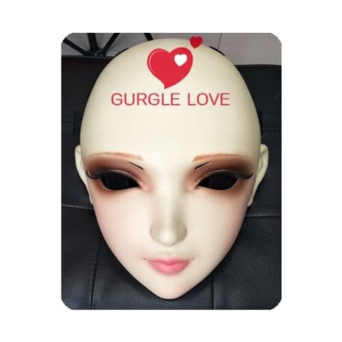 GL049) Sweet Girl Resin Half Head BJD Kigurumi Mask With Eyes Cosplay Anime Role Lolita Mask Crossdress Doll