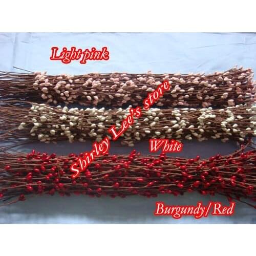 Hot Sale!!(400pcs/lot) High Quality Rich Colored PIP BERRY STEM FOR DIY WREATH ,Floral Fillers,15 colors . FREE SHIPPING