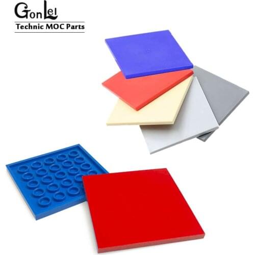 10Pcs/Lot Tile 6 x 6 with Bottom Tubes MOC Brick Parts Educational Building Blocks DIY Toys Compatible with No.10202 Bricks Tile