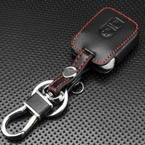 Kutery 10pcs 2 Buttons Leather Car Remote Key Cover Case For Nissan Qashqai Micra Navara Almera Car Key Styling Accessories