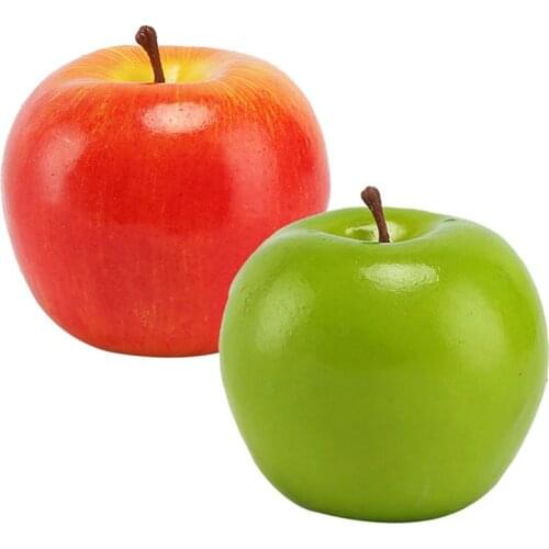 2Pcs Beautiful Apple Fake Artificial Fruit Model House Kitchen Party Decoration Home Ornaments Mold For Sale New Arrival