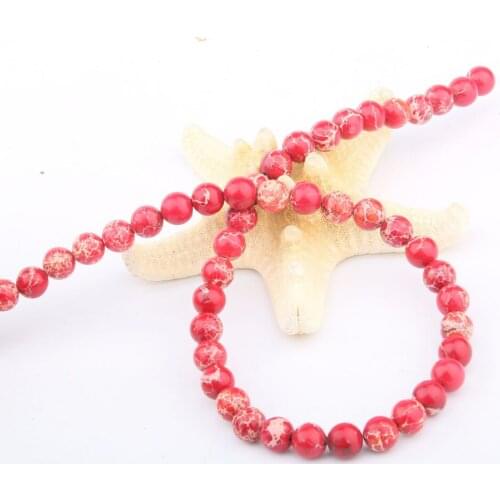 Round Natural Stone Beads Red Emperor Stone for Jewelry Making Beadwork DIY Bracelet Necklace 4/6/8/10/12mm