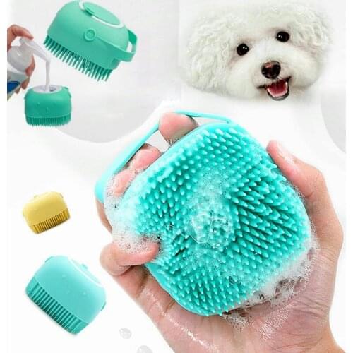 Pets Dog Massage Shampoo Brush Soft Safety Silicone Cats Bath Shower Brushes Puppy Comb Grooming Tools Accessories