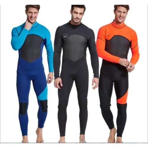 Swimsuit male 3MM diving suit thickened warm winter outdoor sunscreen snorkeling one-piece long-sleeved jellyfish suit