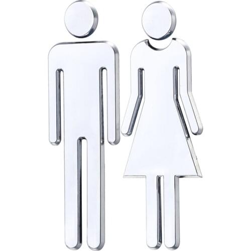 MEN & WOMEN Toilet/Loo/Bathroom/Restroom/WC Door Sign Adhesive Indicator Plaque Loo Bathroom Restroom Door Sticker Mayitr