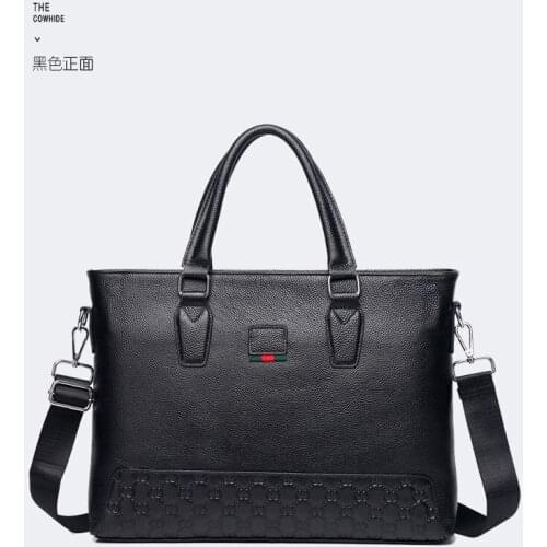 2020 new leather mens handbag head leather business Briefcase Messenger Bag computer bag