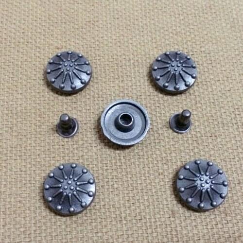 New Coming 50PCS 11.5MM Antique Silver Round Studs Rivet Punk Round Spike Shoes Belt Bag Bracelets Accessories Leather Craft