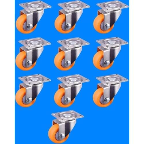 Swivel Casters Castor Wheels, 32mm 17kg, Orange Nylon,10pcs Pack