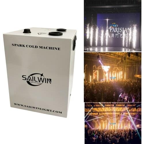 DJ Stage Light White Case 400W Wireless Remote DMX Cold Spark Machine Fireworks Sparkular Machine MSDS TI Powder For Party Event