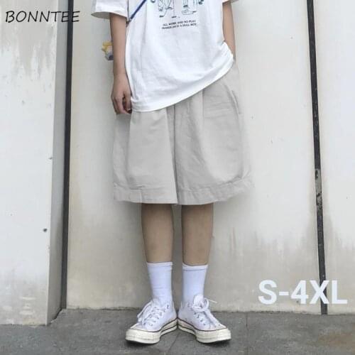 Shorts Women Solid Unisex Harajuku Streetwear 4XL Pockets Elastic-waist Loose Summer All-match Fashion Female Classic Elegant BF