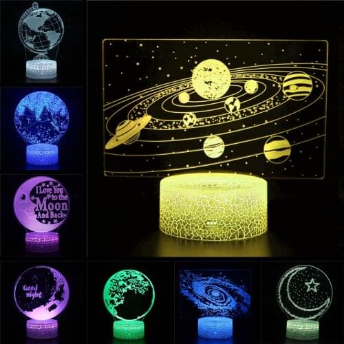 Solar System 3D Phantom Lights Universe Planet Space Milky Way Night Lights Childrens Bedroom Decoration Birthday Holiday Gifts