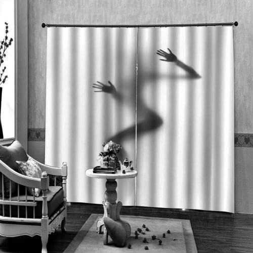 Morden fashion grey curtains 3d curtains new bay window balcony thickened windshield blackout curtains