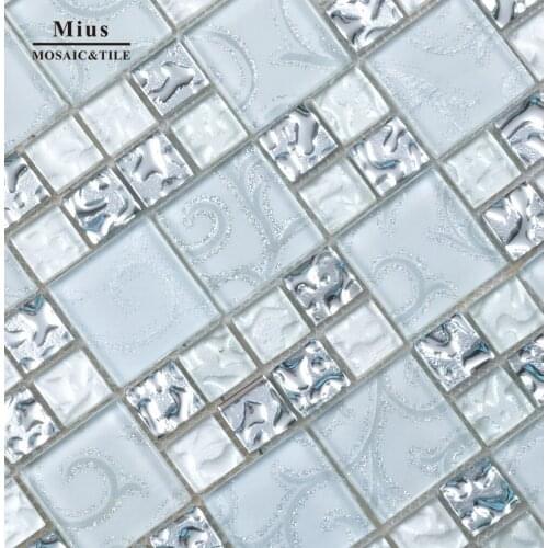 Gold foil glass tile for kitchen backsplah