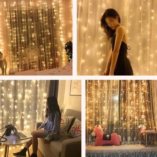 3x3M USB LED Copper Wire Fairy Starry String Lights Strip Lamp Holiday Home Wedding Party Christmas Decoration Lighting curtain