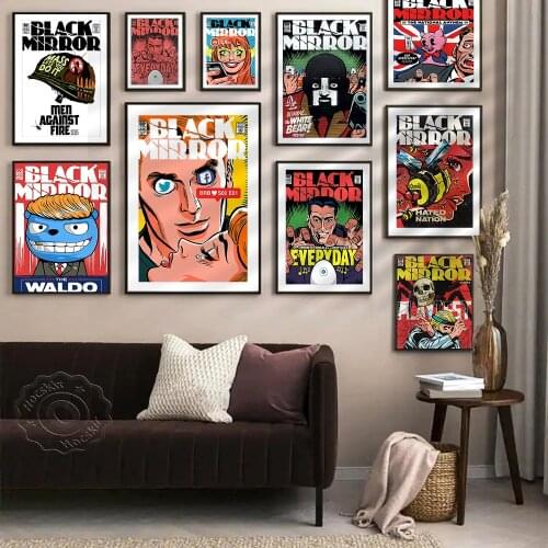 Vintage Classic Movie Black Mirror Poster Wall Stickers Canvas Painting Wall Art Good Quality Print Pictures Home Decoration