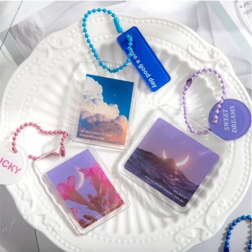 Yoofun 8 designs Acrylic Pendant Beautiful Cloud Sky Moonlight Keychain Keyring Collection Model Toy Gift