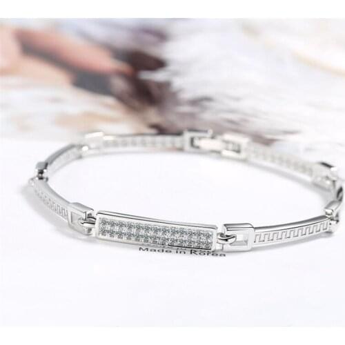 Sole Memory Shiny Diamond Cool Personality 925 Sterling Silver Female Resizable Bracelets SBR271