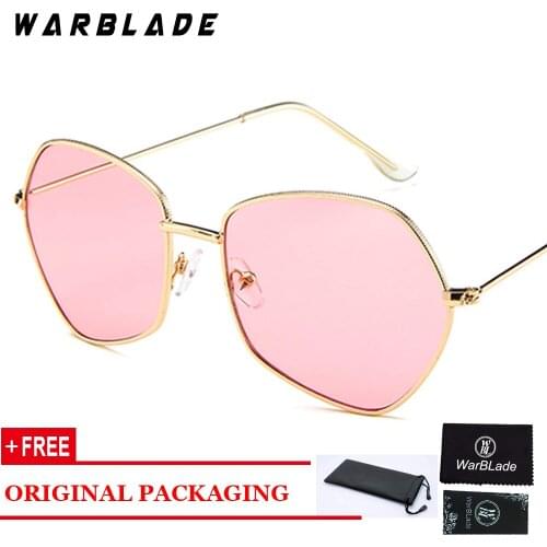 2018 New Polygon Sunglasses Women Men Brand Designer Vintage Sunglasses Gold Clear Sun Glasses Sexy Couple Eyewear Big Shades