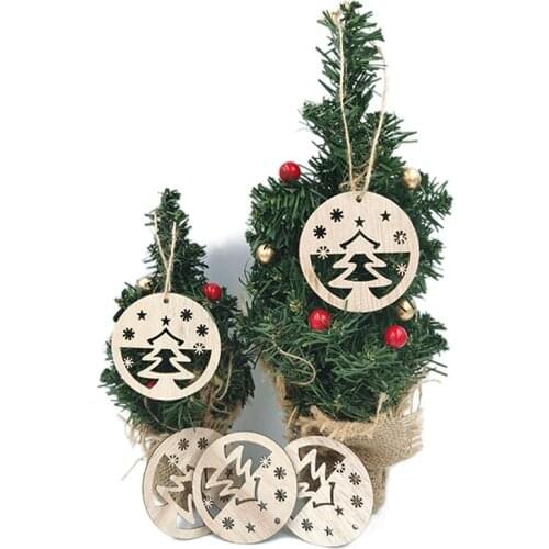 10pcs Wood Slices Ornaments Unfinished Wood Rounds with Pre-drilled Hole for Christmas Rustic Crafts Wedding Decoration