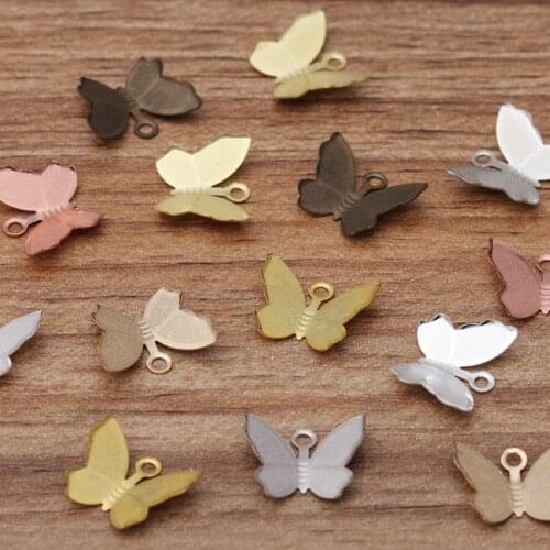 100pcs Butterfly Charms Pendants 11x13mm Animal Shape Jewelry Findings Earring Necklace Bracelet for Jewelry Making Handmade DIY