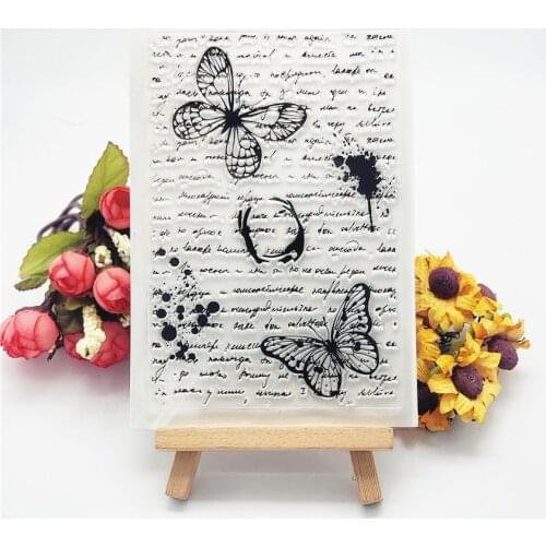 11x16CM butterfly poetry transparent seal clear stamps silicone seal roller stamps DIY scrapbook album / card production