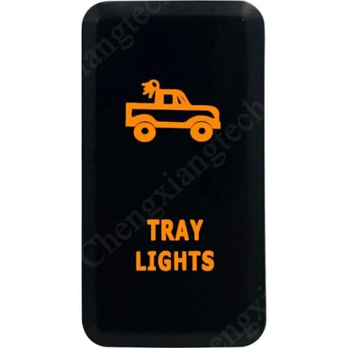 TRAY LIGHTS Push Button Switch Orange LED For Toyota Landcruiser Hilux FJ Cruiser ON OFF Switch With Wire 12 Volt 3Amp