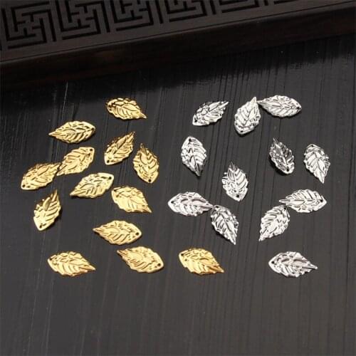 2020New 100Pcs Small Iron Leaves button for DIY Jewelry earring pendants or hair accessoriess BT35