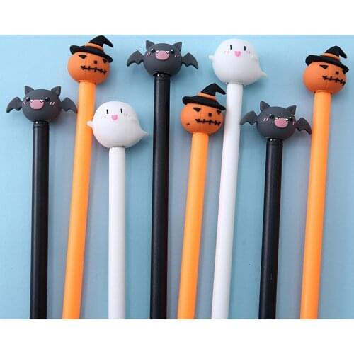 36Pcs/lot Halloween Devil Style Pumpkin Rotating Head Gel Ink Pen Promotional Gift Stationery School Office Supply Kawaii Pen