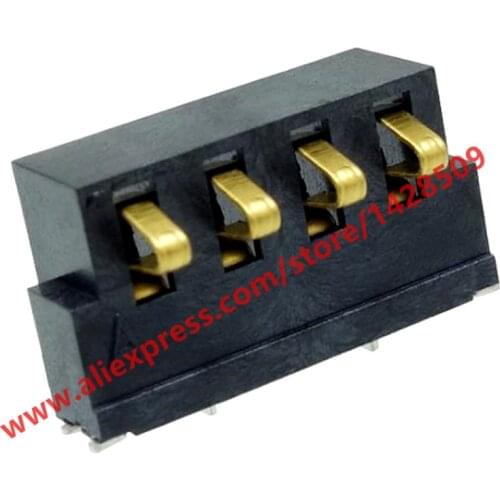 5pcs Side Voltage 2.5mm Pitch 6.4mm Height Gold Plating 4-Pin Socket Plug Battery Holder Battery Connector