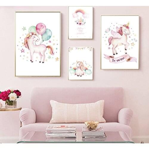 5D Diamond Painting Unicorn Art Print Nordic Poster Nursery Wall Art Kids Posters And Prints Wall Pictures Baby Room Decoration